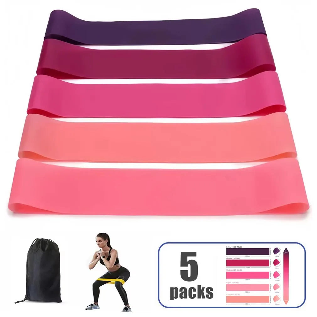 Home Workout 5 Weight Levels TPE Thickened Resistance Loop Bands Elastic Exercise Bands Pilates Strength Yoga Training Equipment by S And B Enterprise