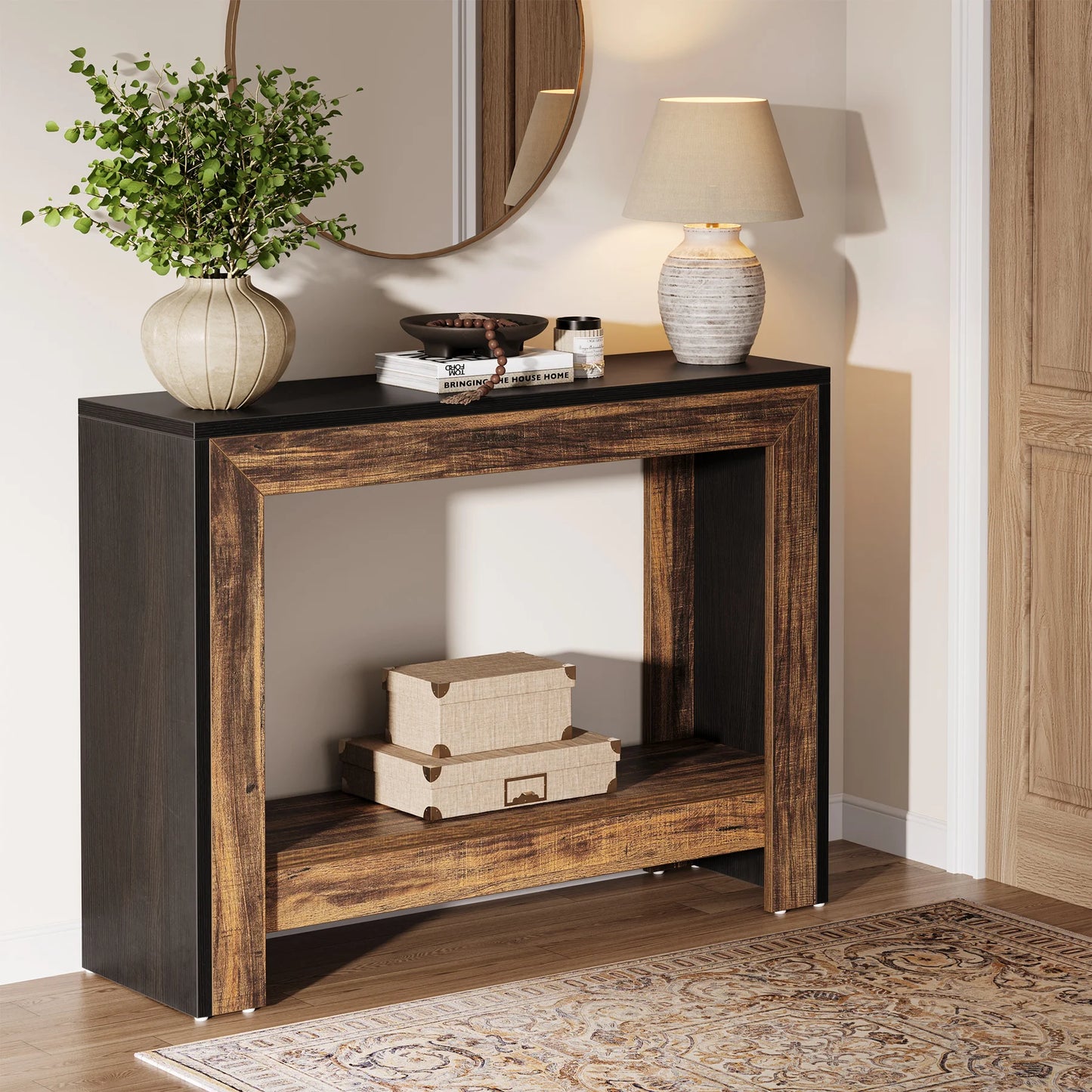 Tribesigns Rustic Wood Console Table With Storage Hallway Easy Assembly by S And B Enterprise