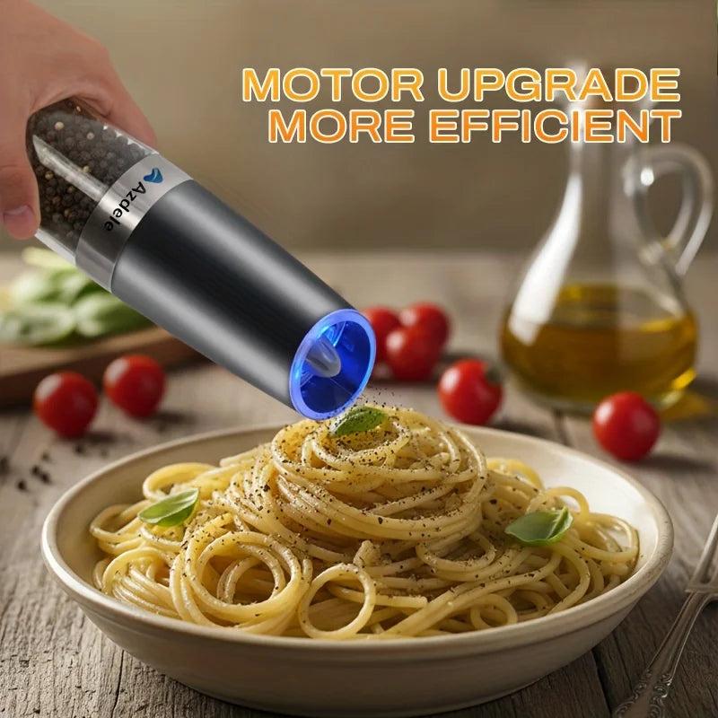 2pcs Gravity-sensing Electric Salt And Pepper Grinder Set, Battery-powered LED Light, One-hand Operation, Local Fast Delivery, Adjustable Coarseness Grinder, Black Kitchen Gadget, Salt And Pepper Grinder Electric 2pcs, Birthd by S And B Enterprise
