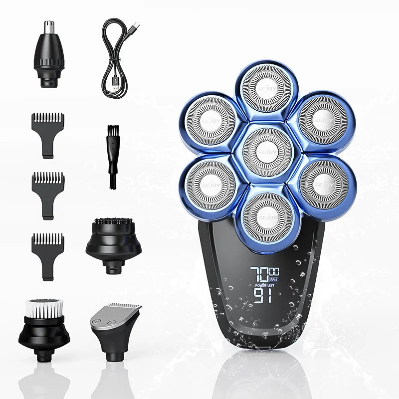 Sejoy 6-In-1 7D Head Shaver Grooming Kit by S And B Enterprise