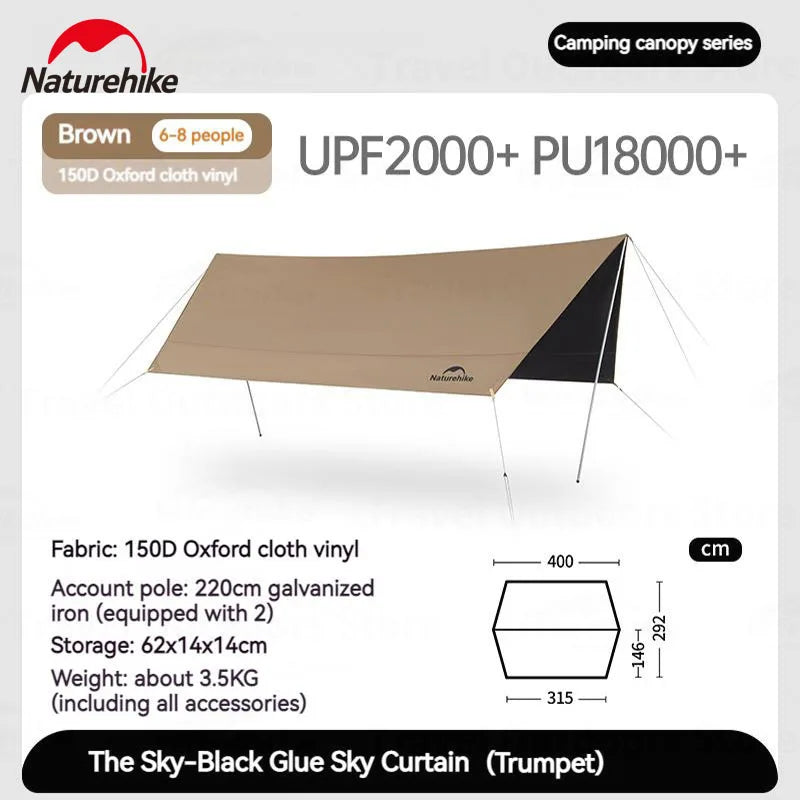Naturehike UV Waterproof Sun Shelter Vinyl Tarp Canopy Awning