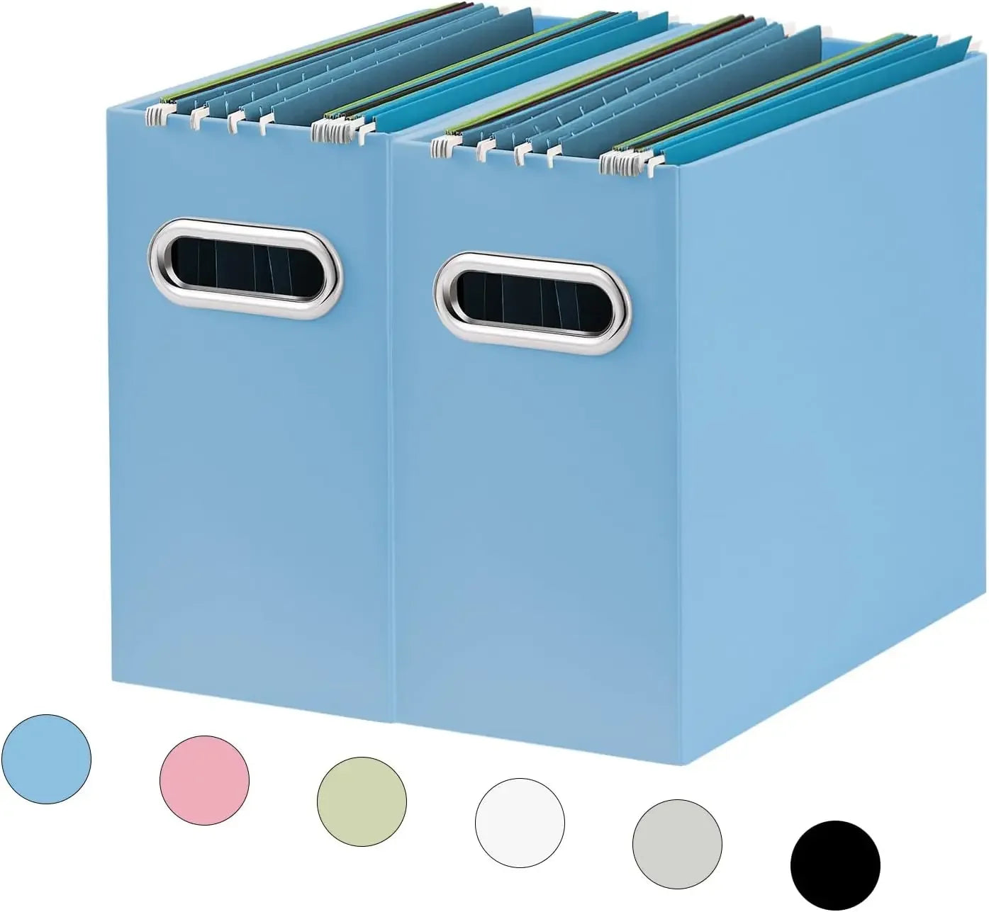 Collapsible File Organizer Box With Portable Handle For Office