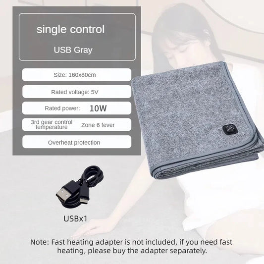 DUTRIEUX USB Electric Heating Pad With Thermostat 5V For Outdoor Camping