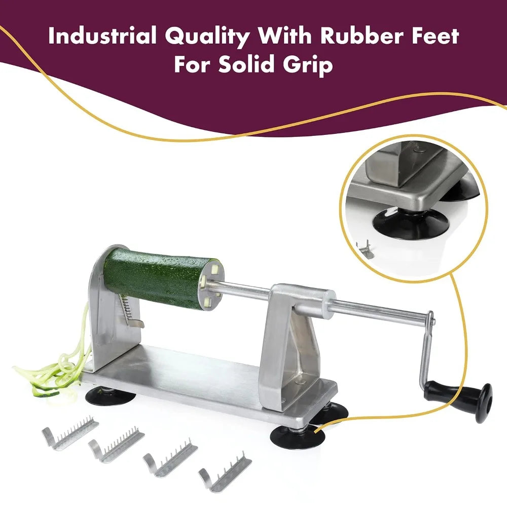 Stainless Steel Vegetable Spiralizer With 5 Blades Zucchini Noodle Maker by S And B Enterprise