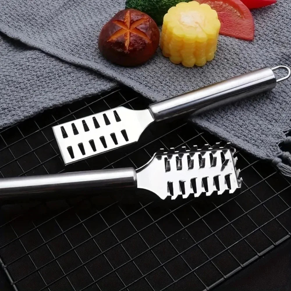 2-piece Multi-Purpose Kitchen Scraper set with 23cm stainless steel blades and non-slip black handles