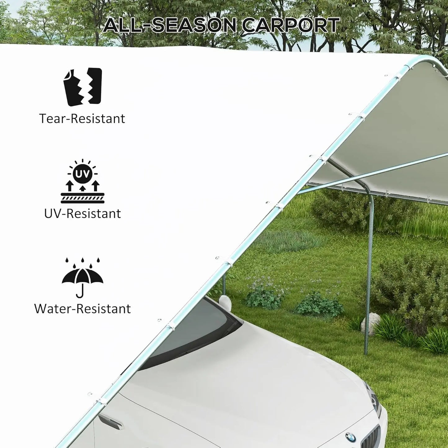 Heavy Duty Carport Canopy Portable Garage With Galvanized Steel Frame by S And B Enterprise