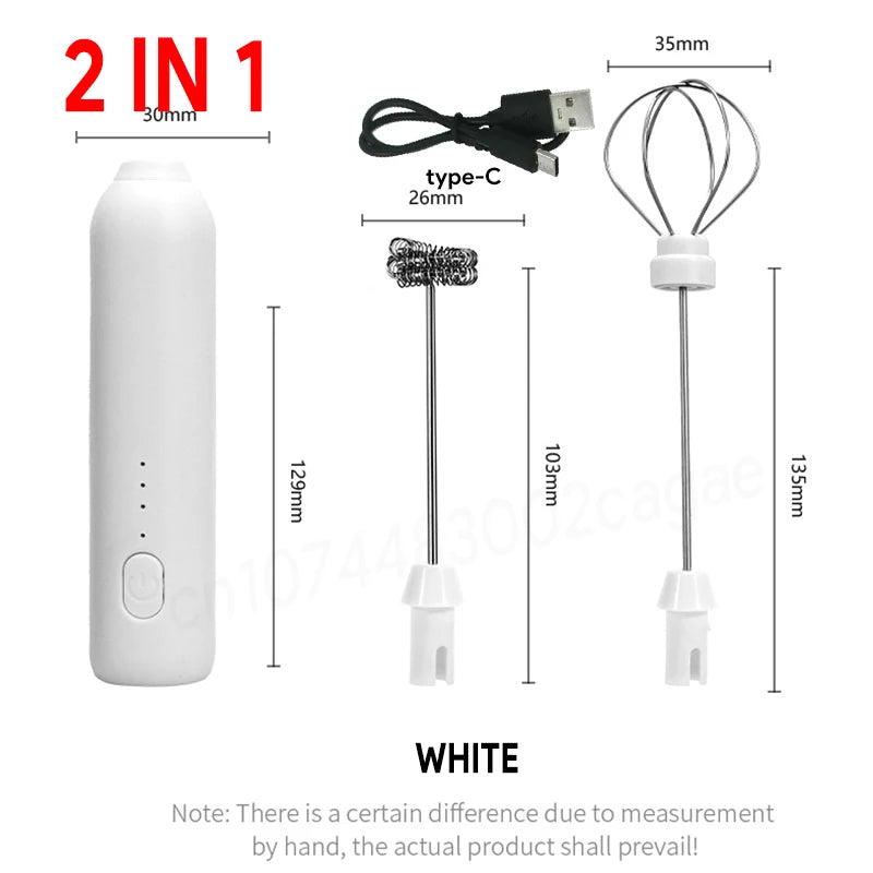 Upgraded Electric Coffee Frother And Milk Whisk USB Rechargeable by S And B Enterprise