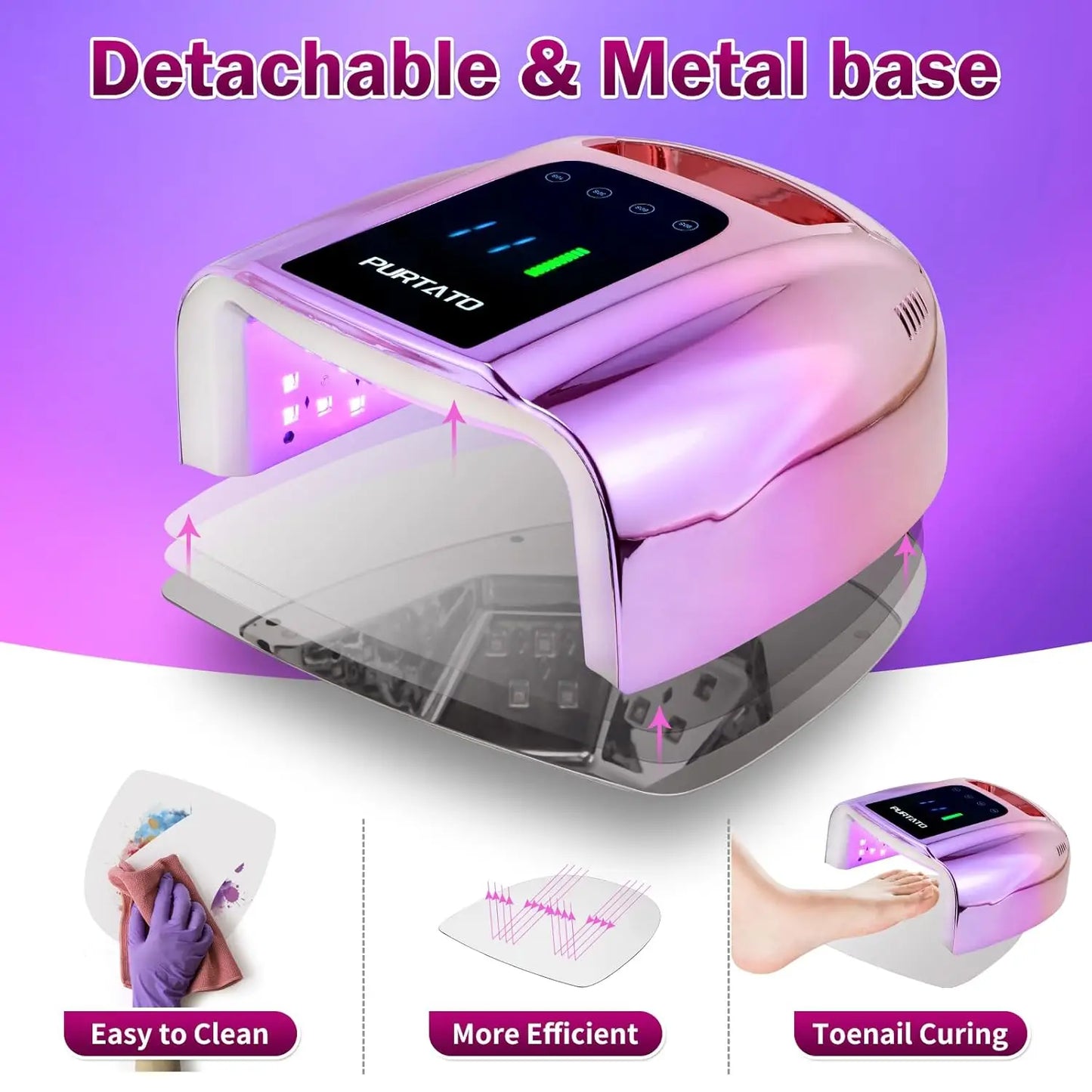 96W UV LED Nail Lamp With Smart Sensor Four Timers
