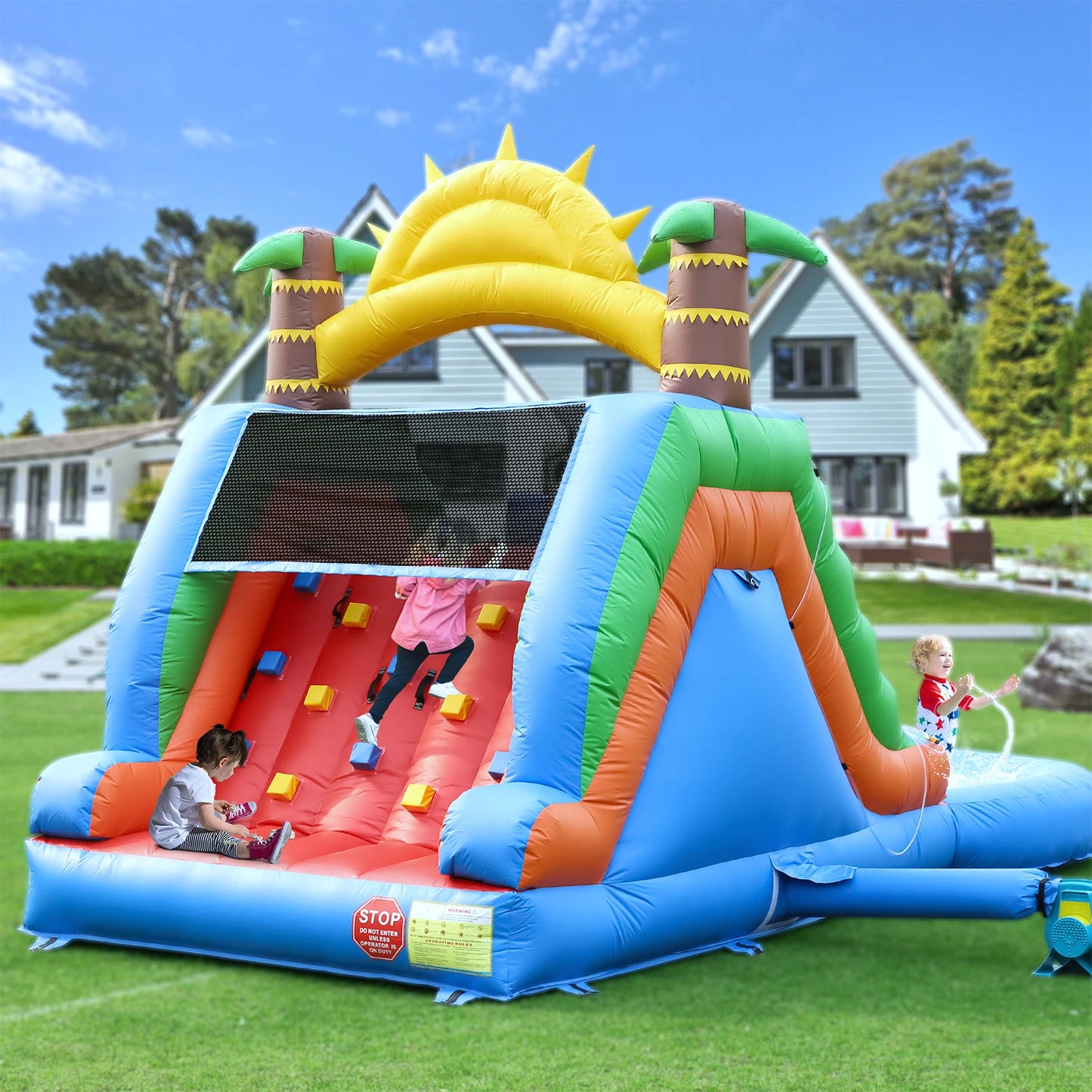 King Inflatable Water Slide With 1100W Blower For Outdoor Play