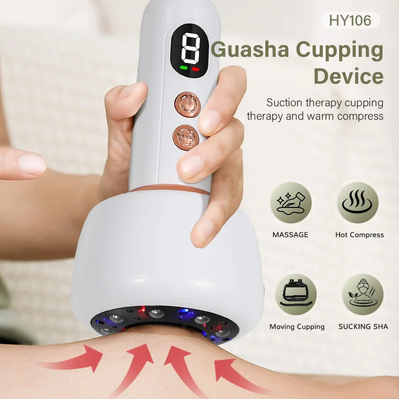 USB Rechargeable Abdominal Massager for Hot Compress and Adjustable Guasha Cupping Intensity Arm and Leg Massage Handheld by S And B Enterprise