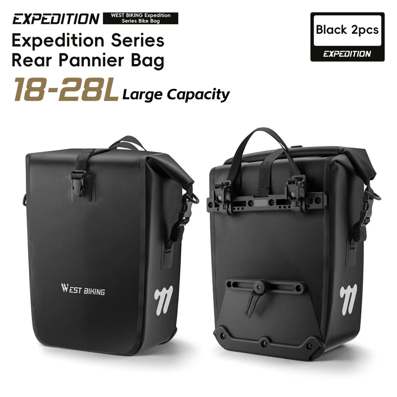 Bike Pannier Bag Waterproof Rear Trunk With Quick Release Buckle