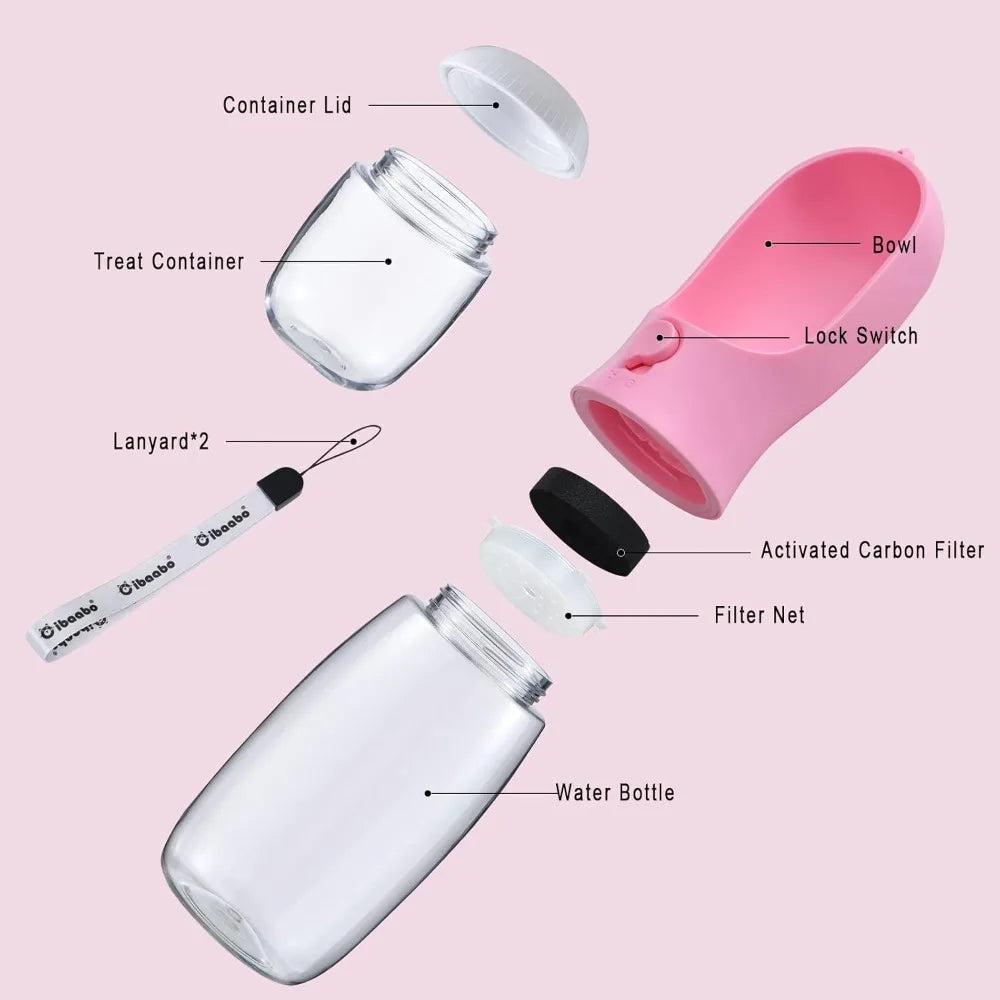 Dog Water Bottle With Food Container Portable Pet Dispenser by S And B Enterprise