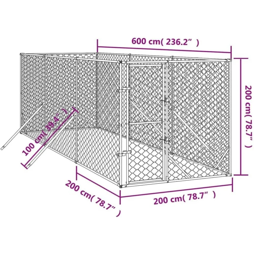 Outdoor Galvanized Steel Dog Kennel Cage And Run Enclosure by S And B Enterprise