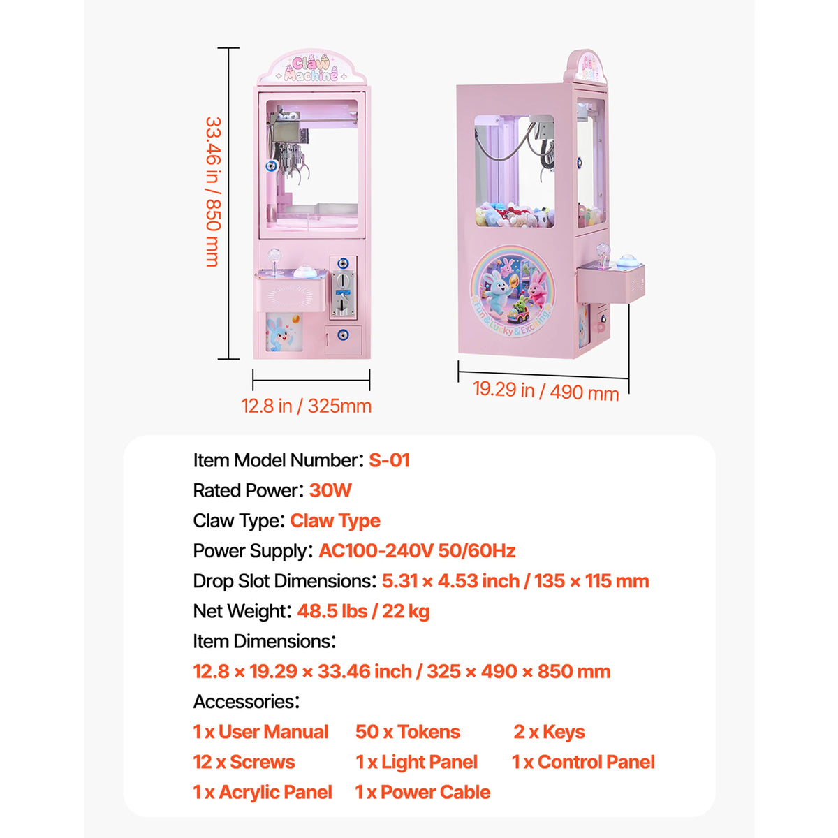 Two pink claw crane machines with pastel styling for candy prize grabs