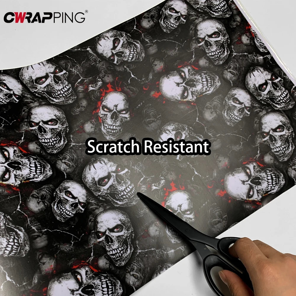 Skull Cartoon Car Sticker Vinyl Wrap For Cars And Motorcycles