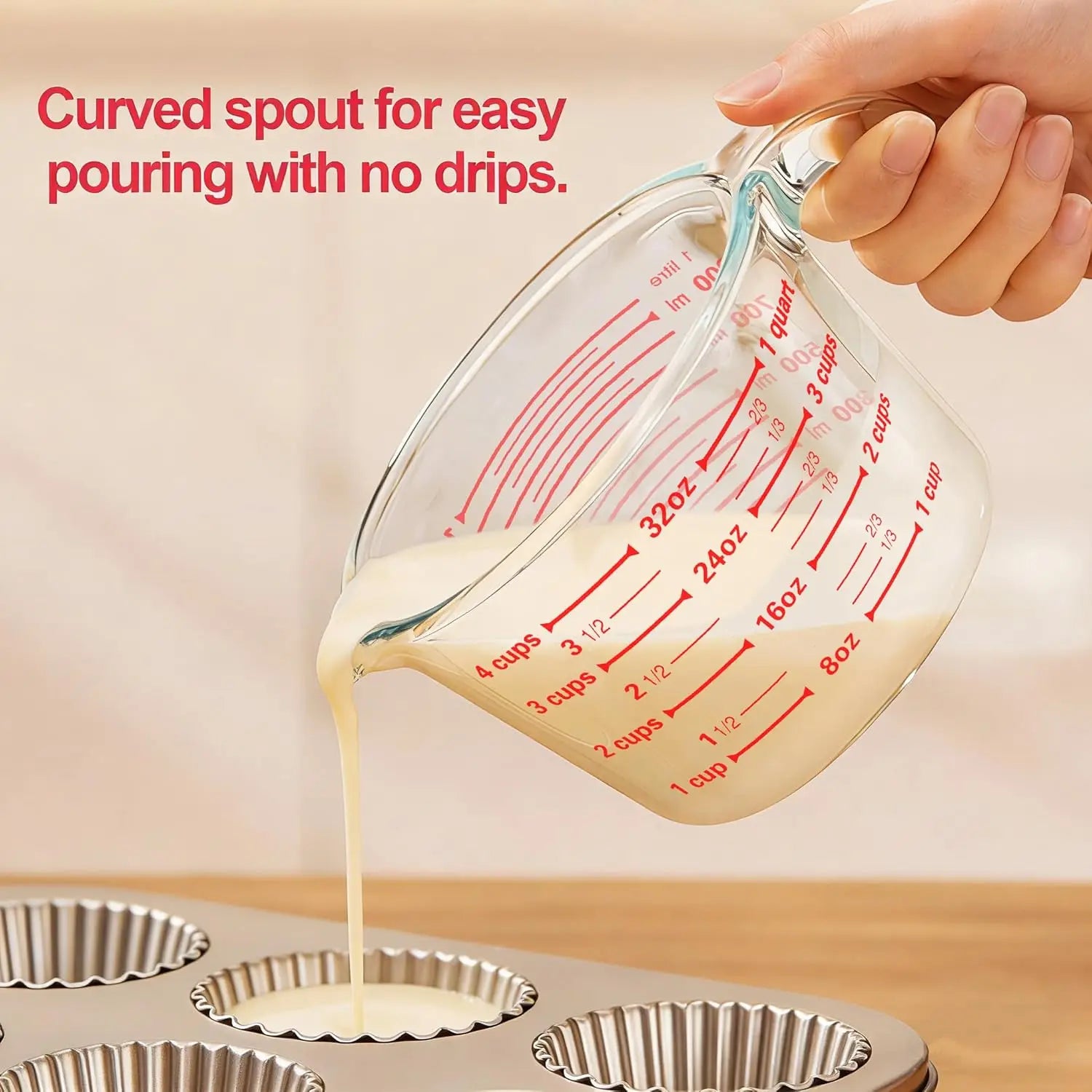 Glass Measuring Cups Set With Lids Borosilicate For Kitchen by S And B Enterprise
