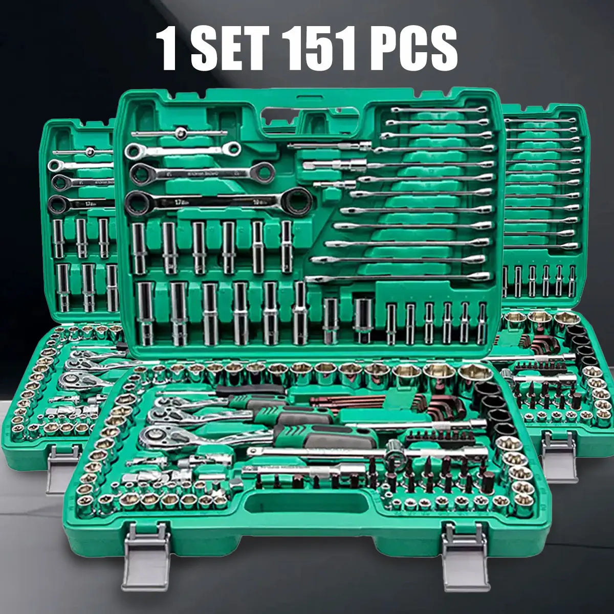 151-Piece Premium Automotive Tool Kit With Ratchet Torque Wrench