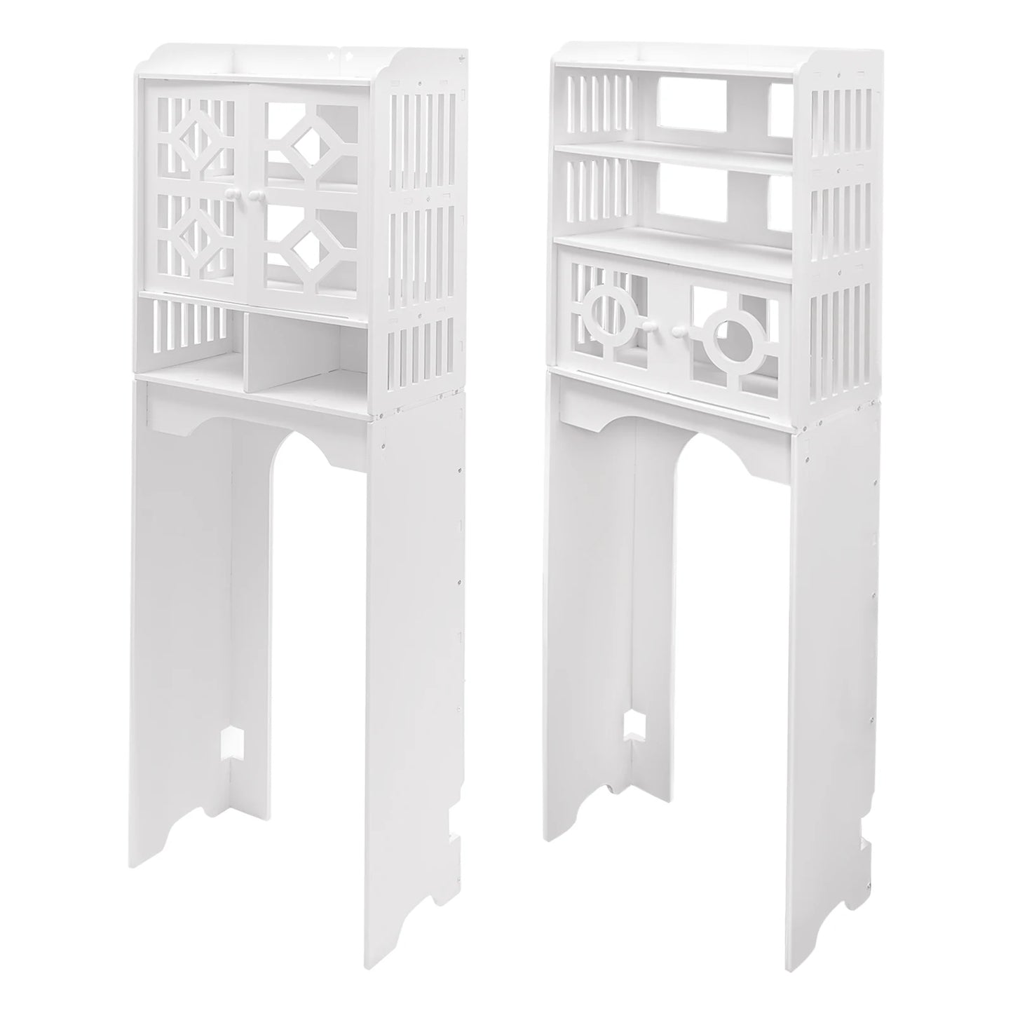 Bathroom Floor Cabinet 4 Tier Over The Toilet Storage Cabinet Bathroom Organizer 48x23x150cm by S And B Enterprise