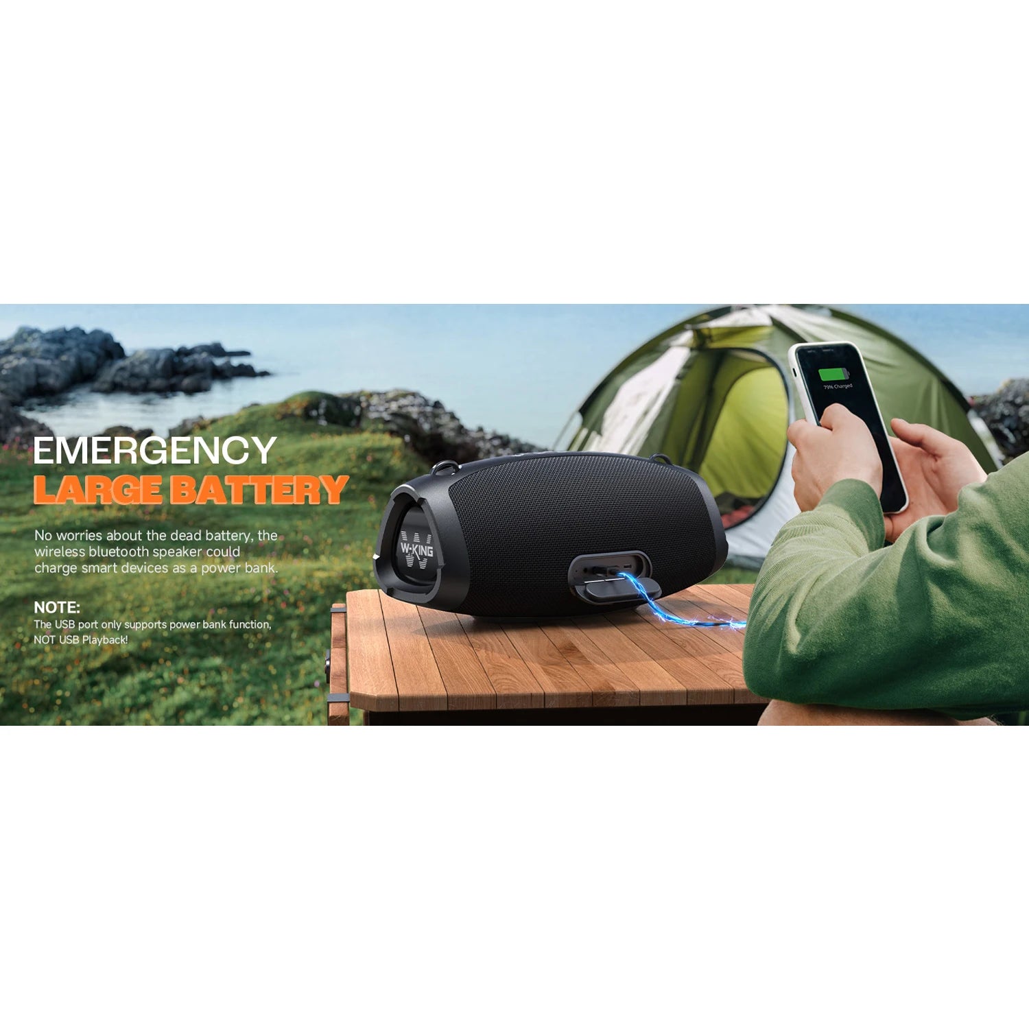 W-King X10 Bluetooth Speaker 120W Portable Waterproof Boombox by S And B Enterprise
