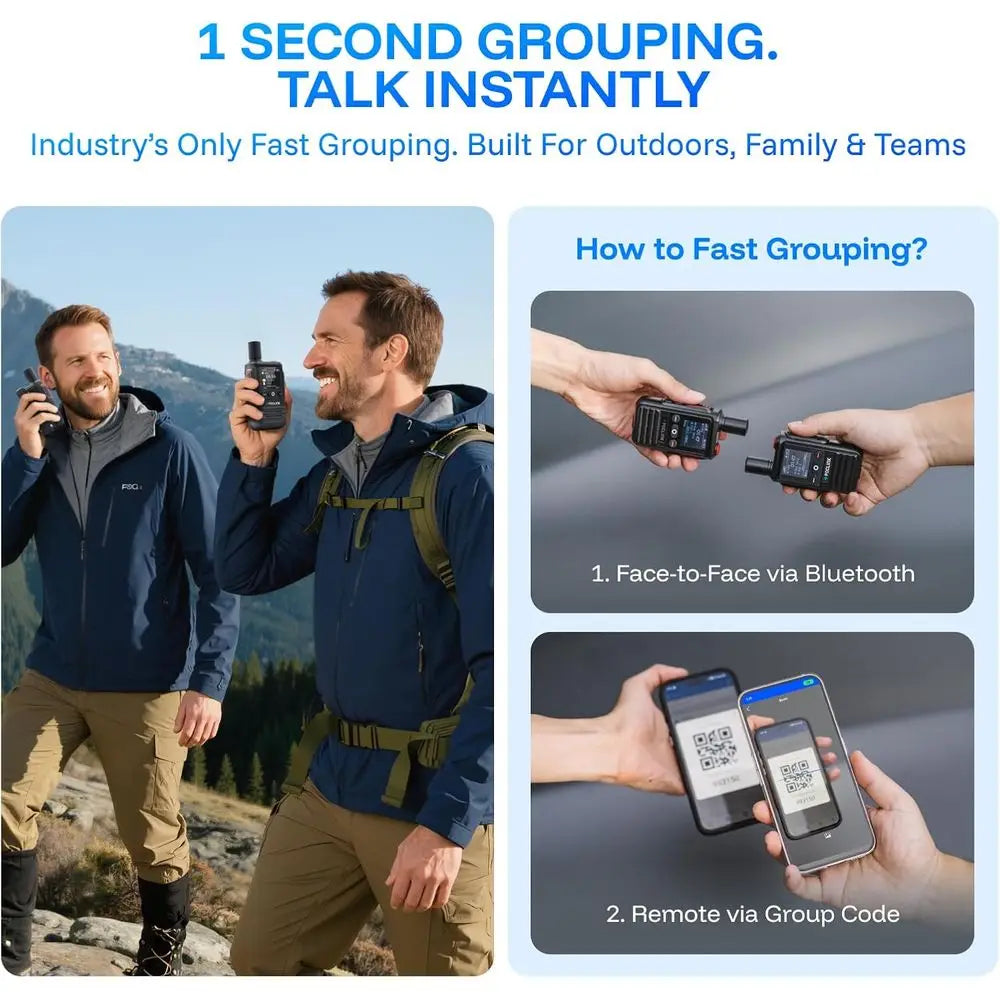 Global Walkie Talkies With Bluetooth And App Control Rechargeable