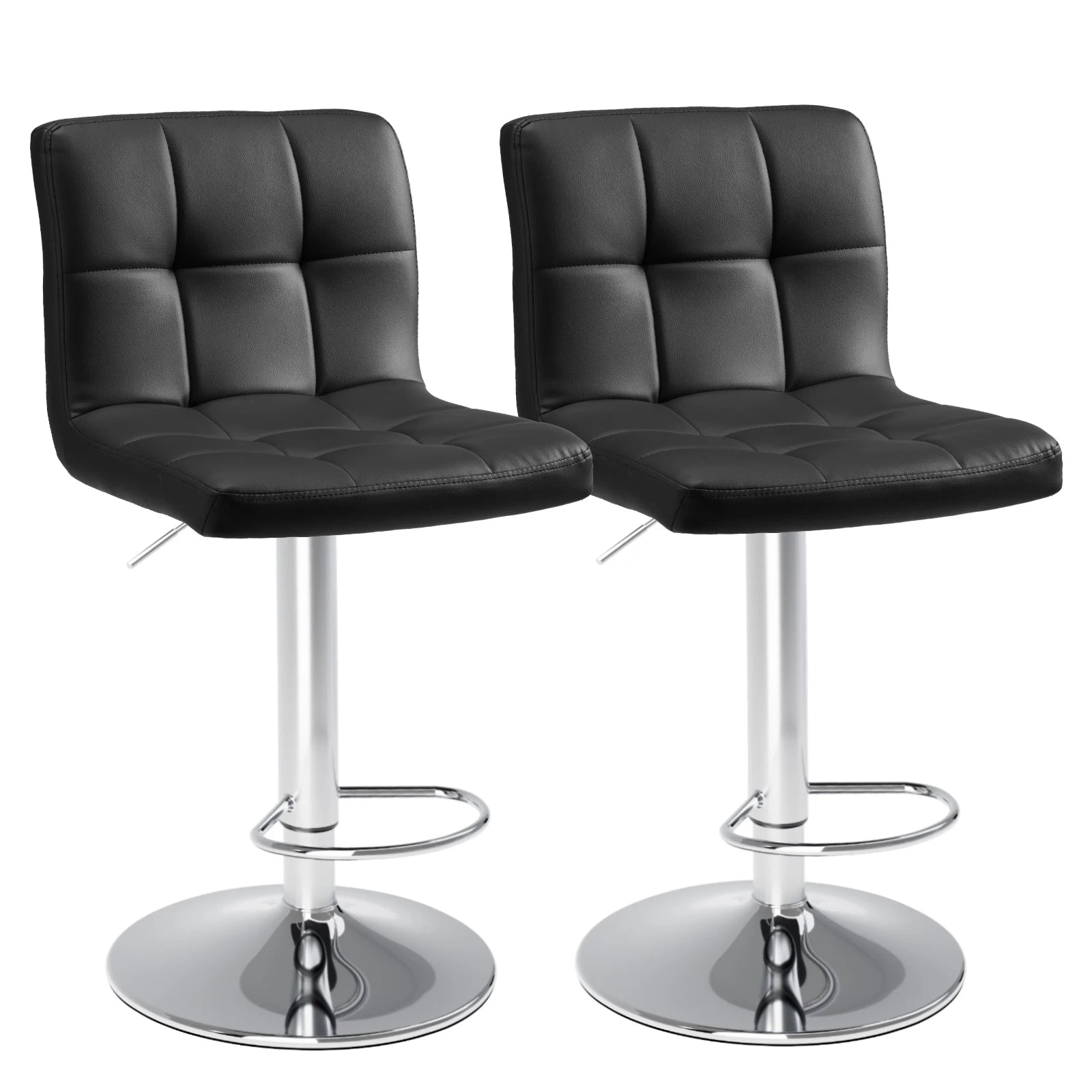 JHK PU Leather Bar Stools Set Of 2 Upholstered Counter Height by S And B Enterprise