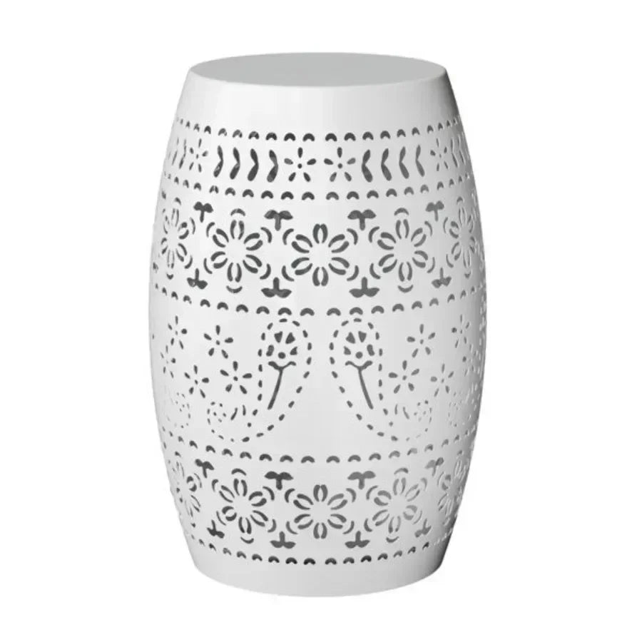 Steel Patio End Table Round Drum Accent For Indoor Outdoor by S And B Enterprise