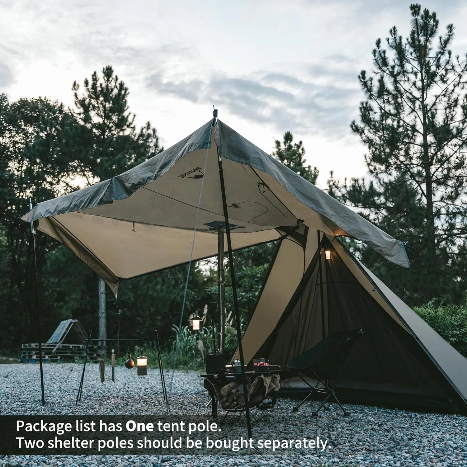 Naturehike Ultralight Camping Tent Chimney Window Teepee Pyramid by S And B Enterprise