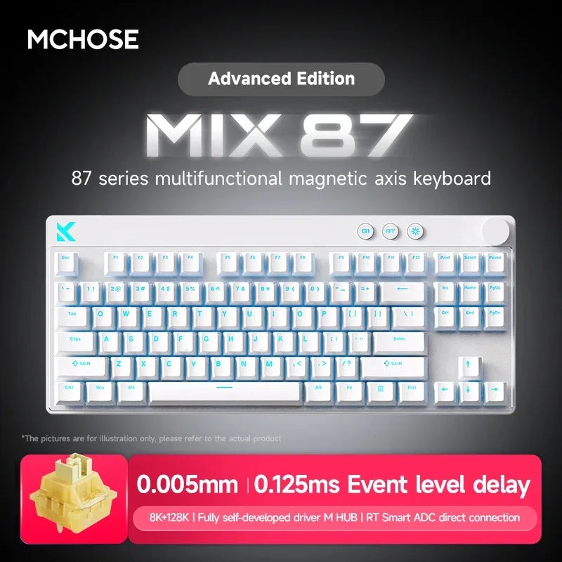 Mchose Mix87 Magnetic Swtich Keyboard Wired Gaming Keyboard 8K+256K Esport 0.08ms Low Latency E-Sports Custom Gamer Accessories by S And B Enterprise