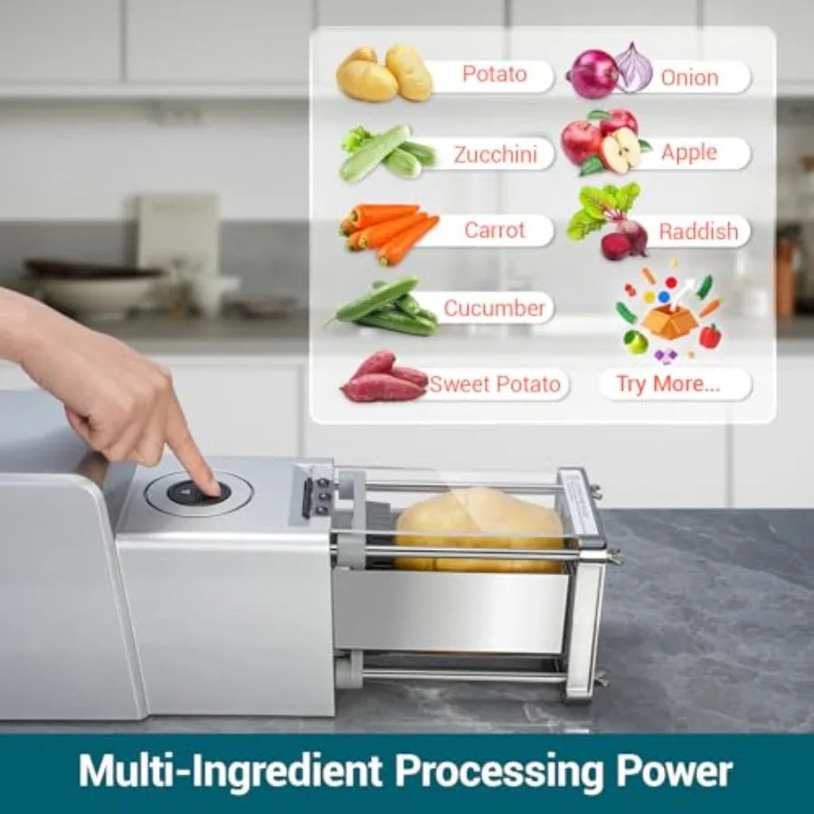Electric French Fry Cutter With Stainless Steel Blades