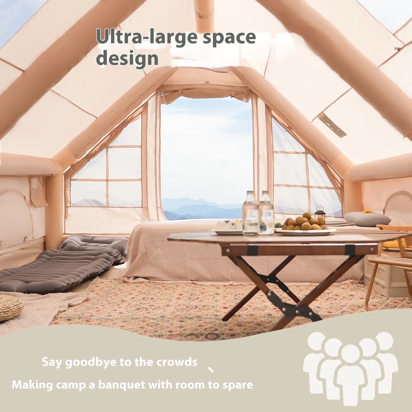 Pakicetus Inflatable Family Camping Tent With Stove Plug by S And B Enterprise