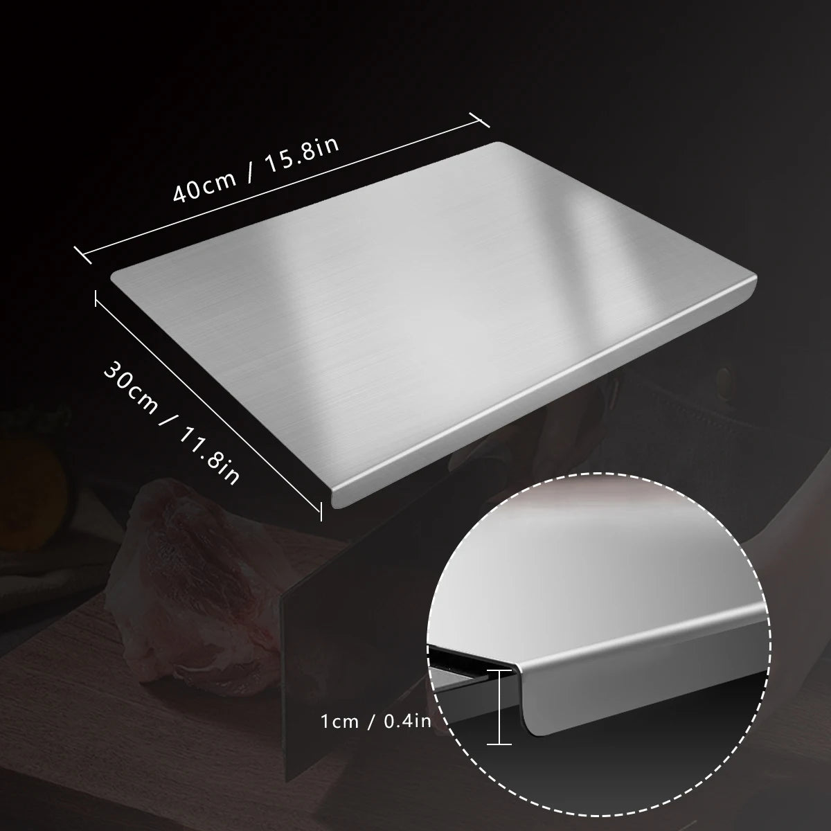 304 Stainless Steel Cutting Board Food Prep And Kitchen Use