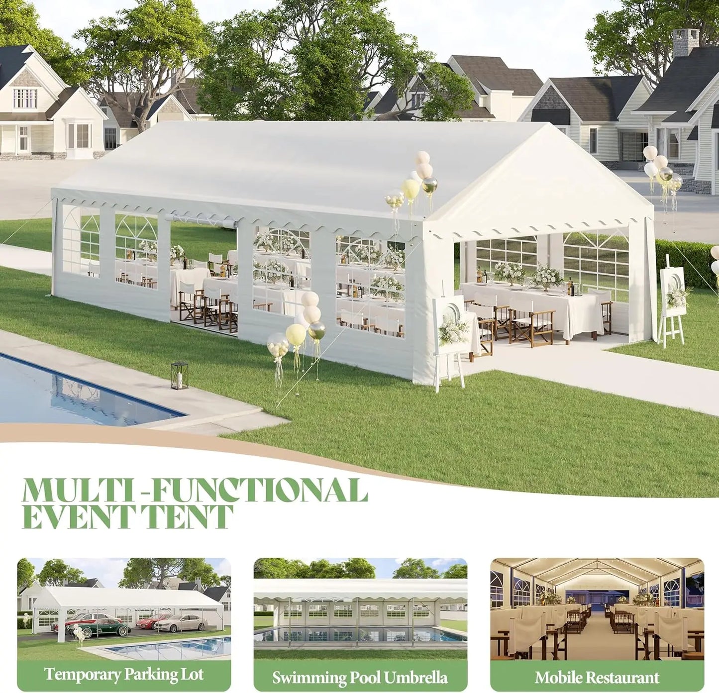 AmerLife Party Tent With Sidewalls Easy Setup