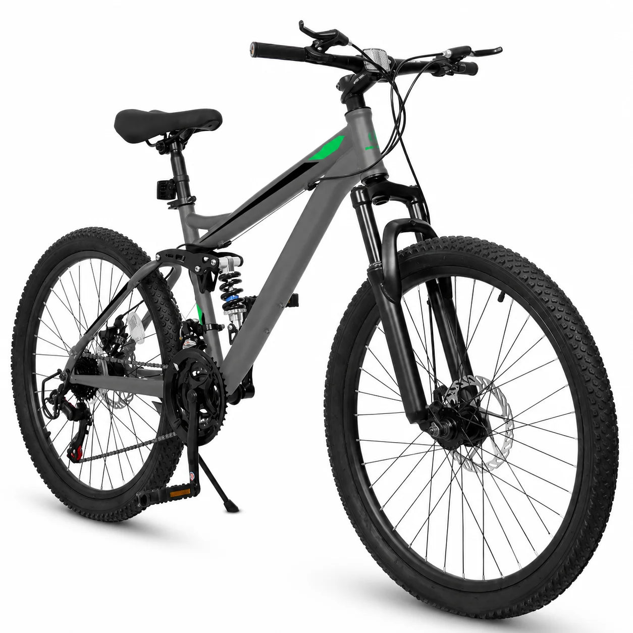 Unisex Full Suspension Mountain Bike 21-Speed With Disc Brakes