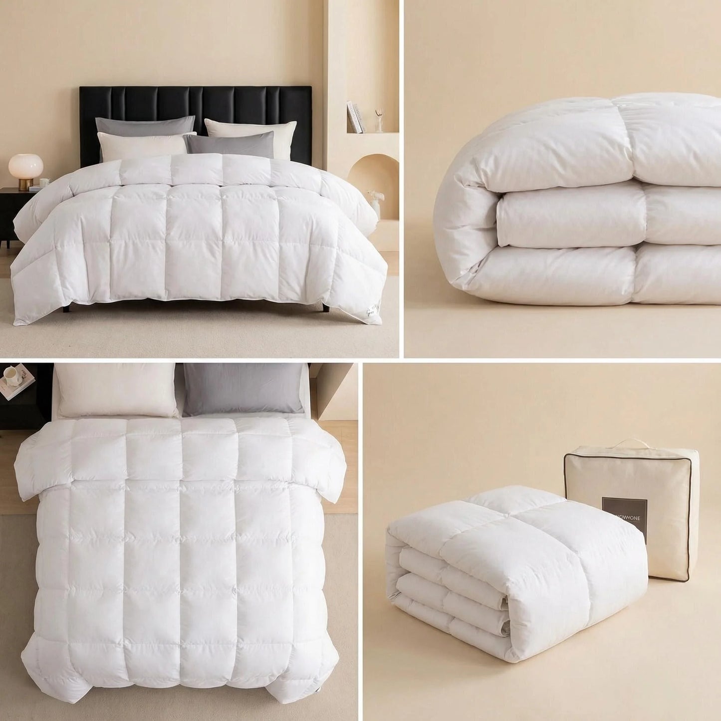 Box Stitched 3 Piece Comforter Set With Pillow Shams