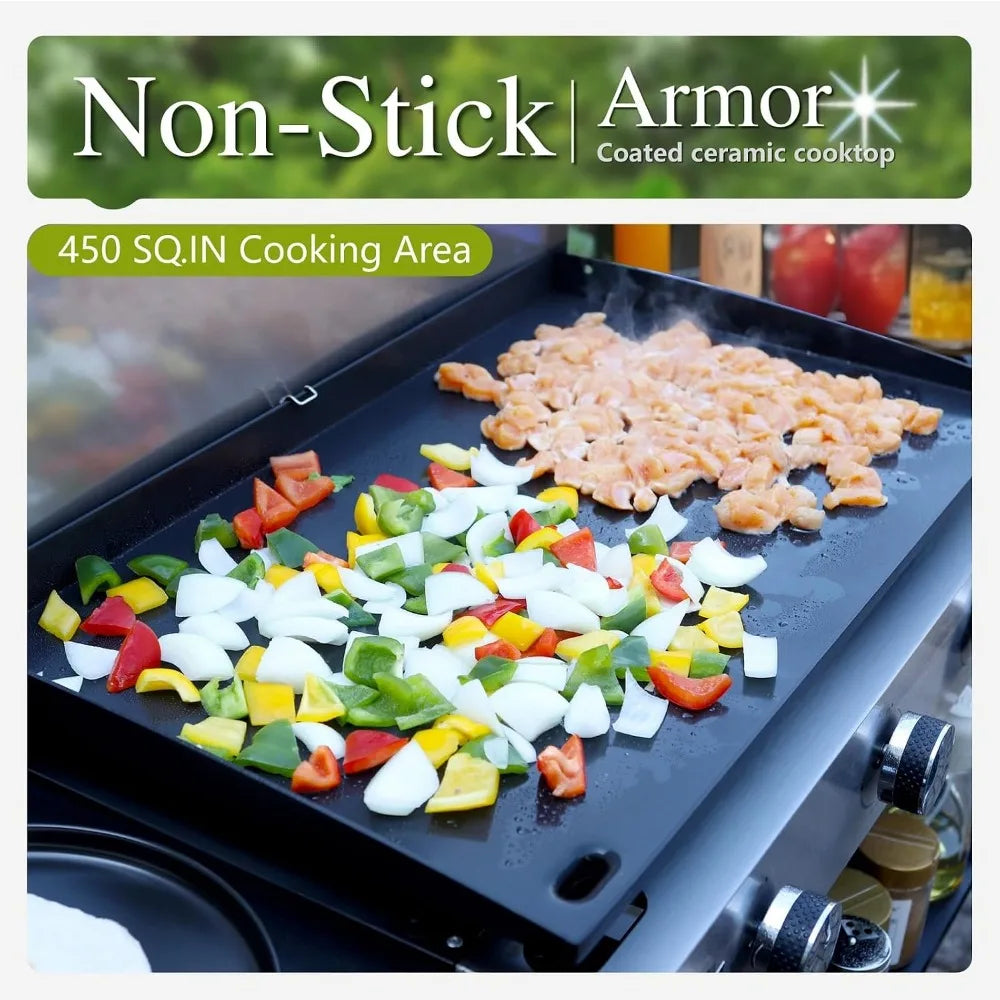 Ceramic Coated Cast Iron Griddle Portable Propane Grill 33000 BTU by S And B Enterprise