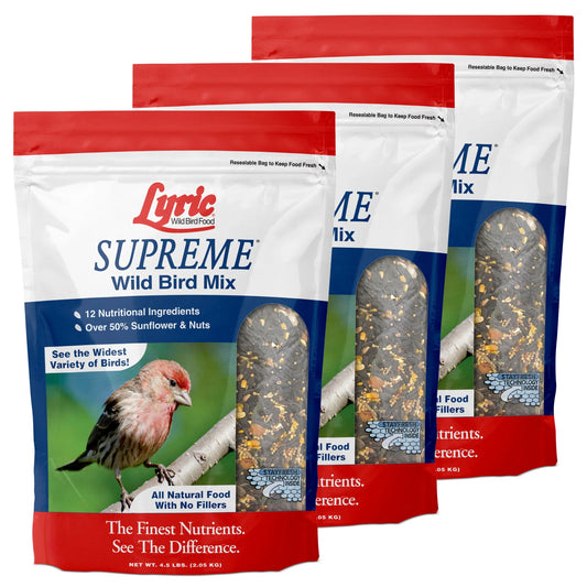 Lyric Supreme Wild Bird Mix 4-pack, wild bird seed with nuts and sunflower seeds