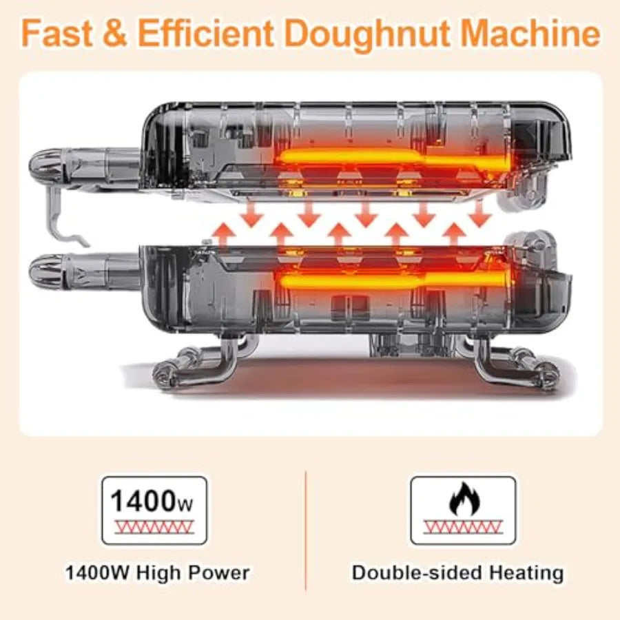 Mini Donut Maker 16-Hole Electric With Non-Stick Surface