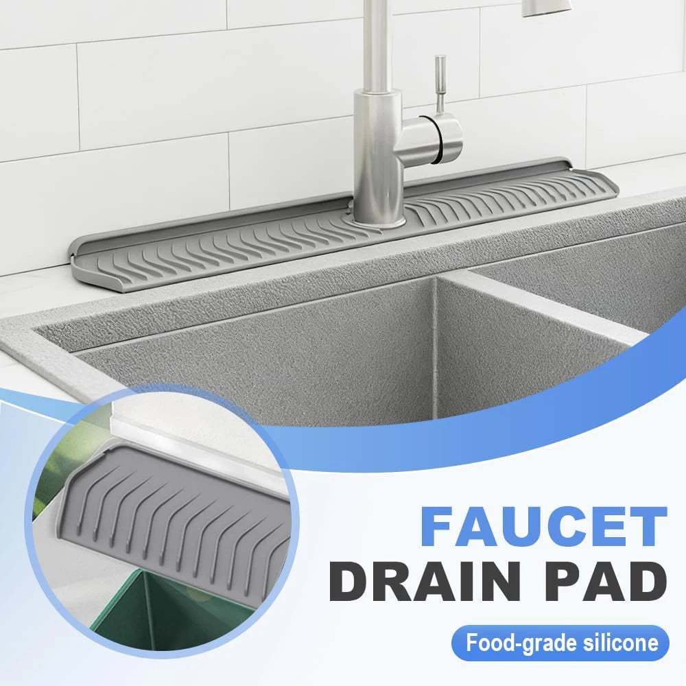 76cm Kitchen Sink Faucet Mat Foldable Faucet Mat Sink 30in Silicone Faucet Guard & Draining Pad Countertops Dry Splash Guard