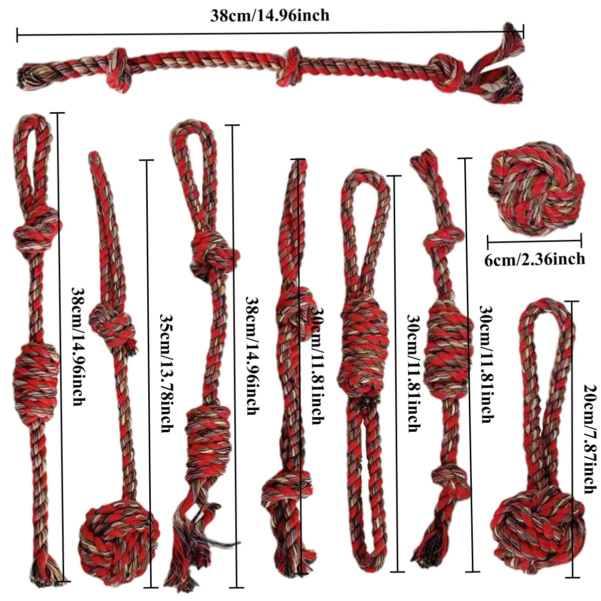 7-Piece Heavy-Duty Dog Rope Toy Set with Braided Knots – Extra-Long Tug Toys for Aggressive Chewers, Large Dogs, and Teething Puppies; Ideal for Teeth Cleaning and Interactive Training – Durable Toys Perfect for Heavy Che by S And B Enterprise