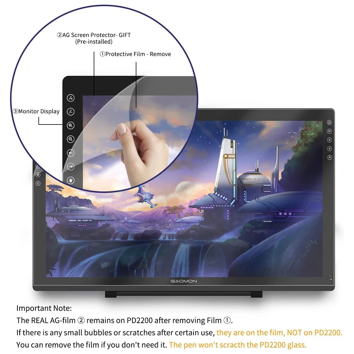 GAOMON PD2200 Pen Display With AntiGlare Screen And Adjustable Stand by S And B Enterprise