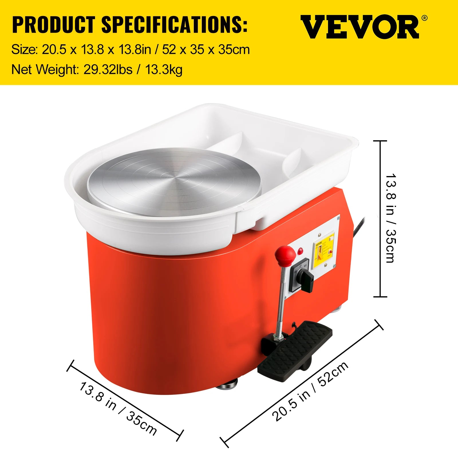 SucceBuy Pottery Wheel Machine 350W Foot Control Electric Ceramic Tool by S And B Enterprise