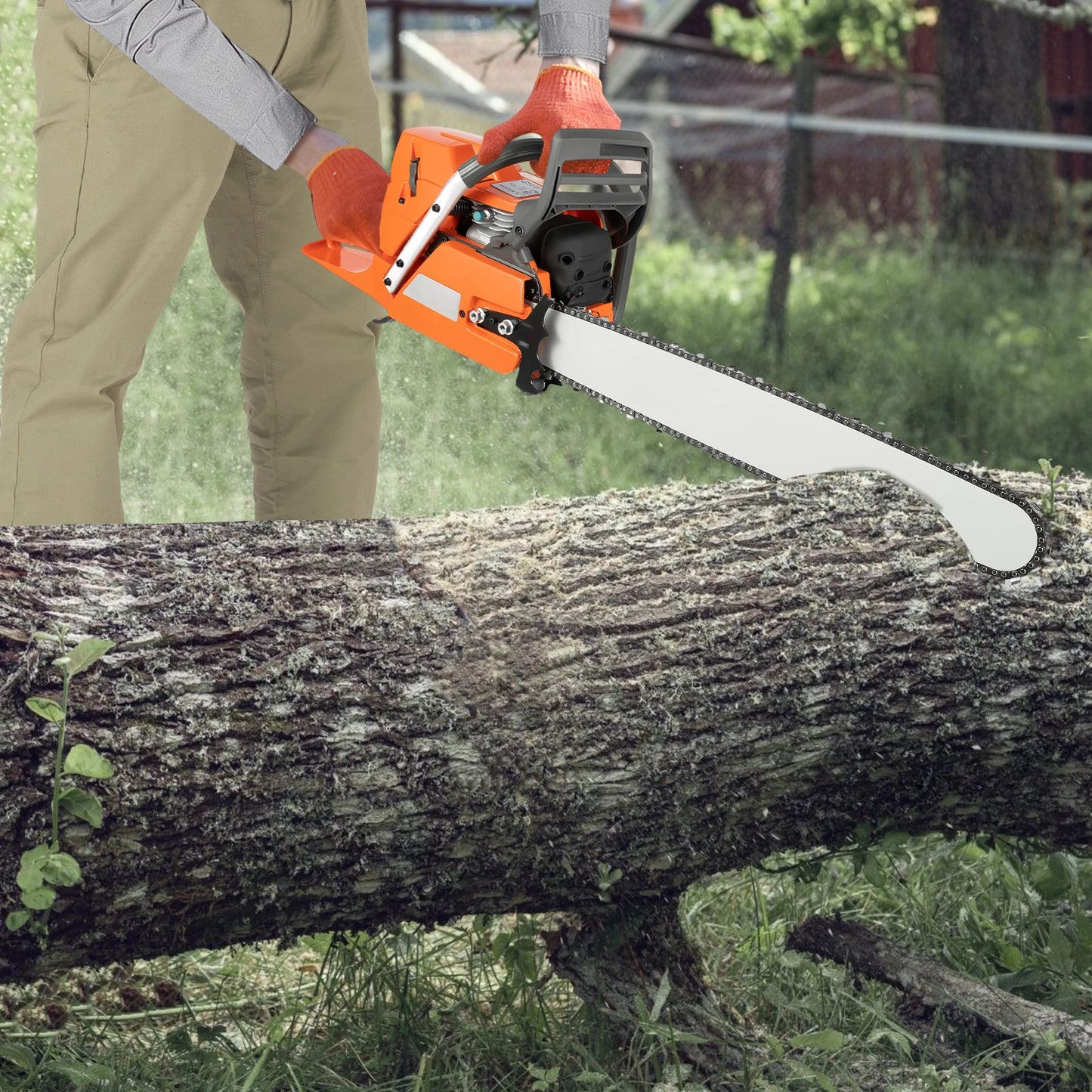 Gasoline Chainsaw 71.8cc 2-Stroke Engine For Wood Cutting