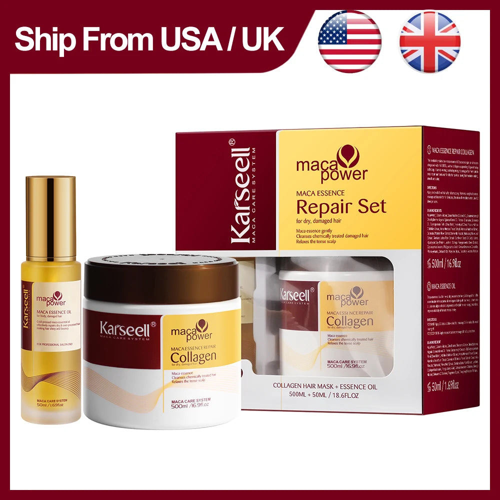 Karseell Collagen Hair Mask and Argan Oil Serum Duo by S And B Enterprise