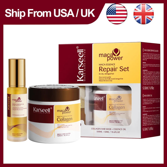 Karseell Collagen Hair Mask and Argan Oil Serum Duo by S And B Enterprise