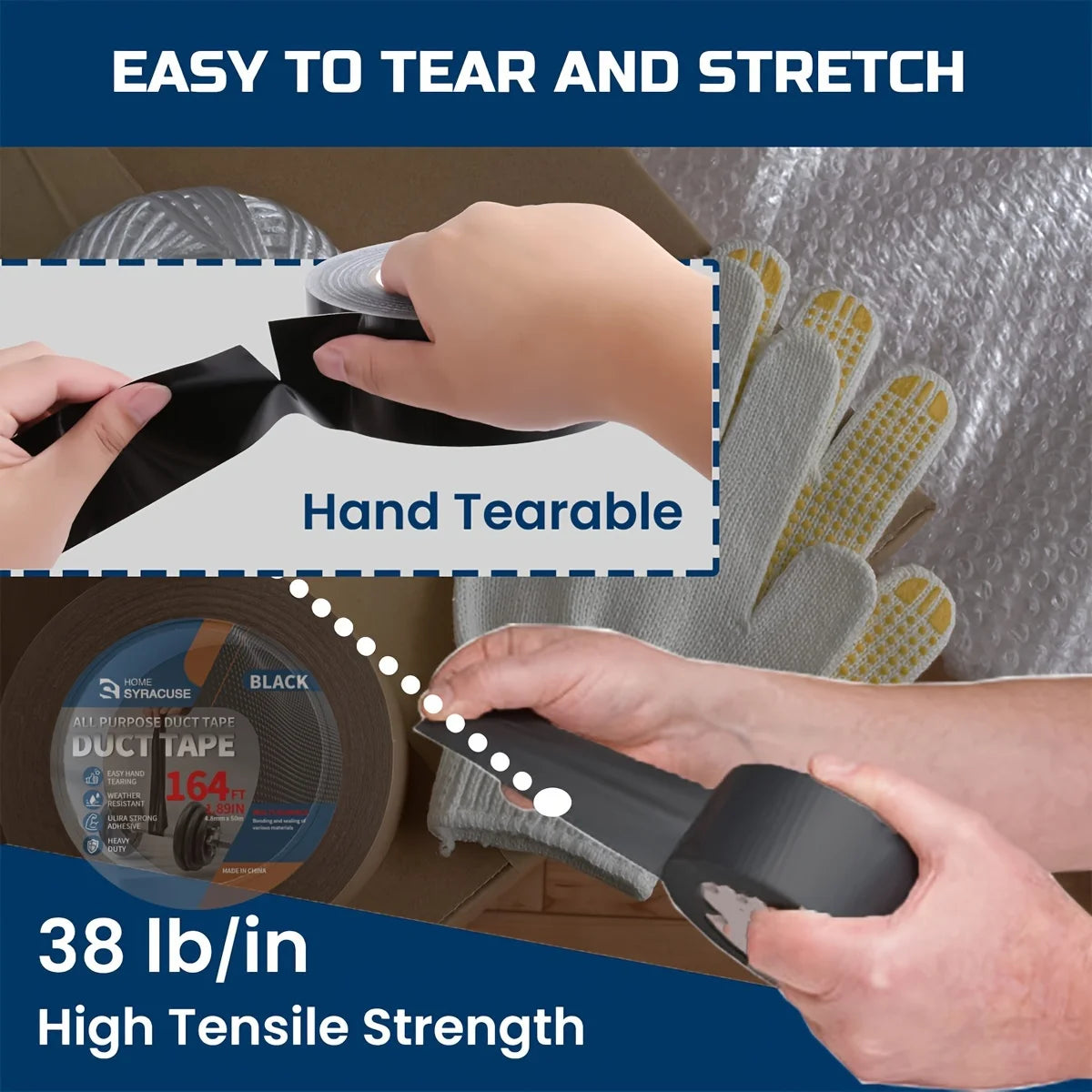 NONEDIY Black PVC Fabric Duct Tape For Repairs And Fastening