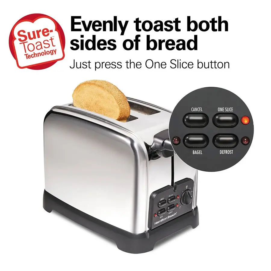 Retro Toaster With Wide Slots And SureToast Bagel Defrost Settings