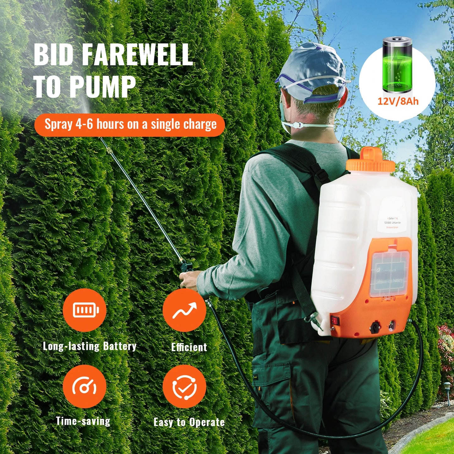 SucceBuy Battery Powered Backpack Sprayer With Adjustable Pressure Nozzles by S And B Enterprise