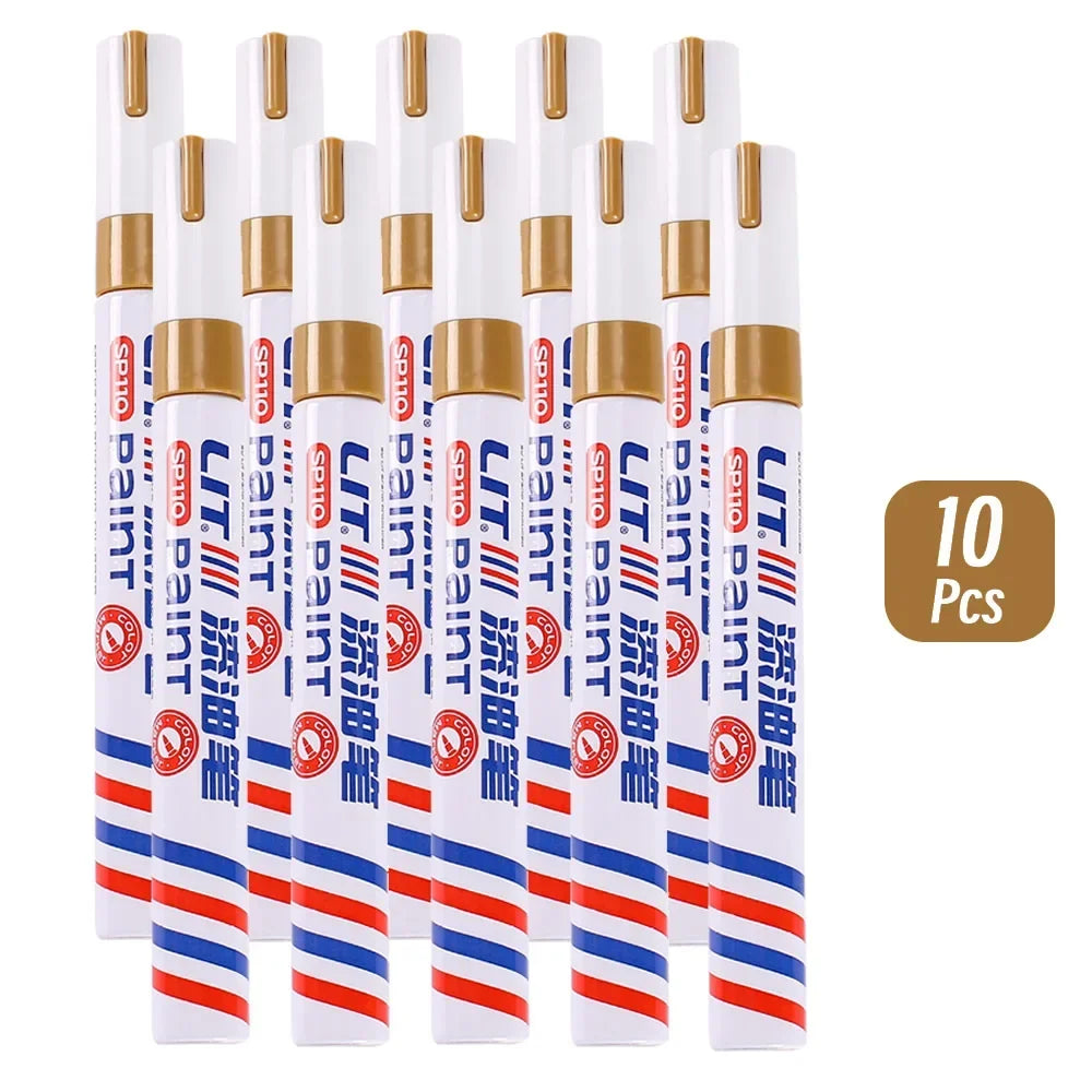 3mm 10p Colorful 8 Colors Permanent Paint Marker Waterproof White Markers tire tread rubber fabric Paint metal Paint Marker Pens by S And B Enterprise