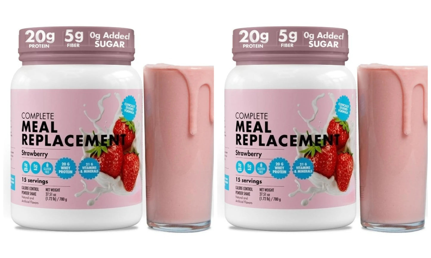 Meal Replacement Milkshake 20G Protein 5G Fiber 21 Vitamins Nutrients Minerals Strawberry Flavor 780g by S And B Enterprise