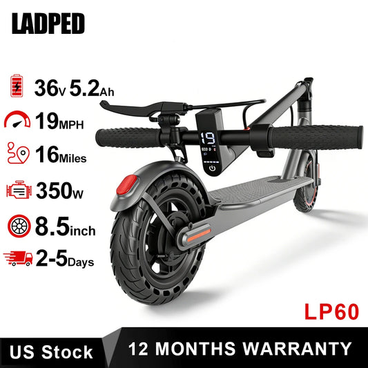 Ladped LP60 Electric Scooter 350W 19 MPH Foldable Urban Commuter 16 Miles Range by S And B Enterprise